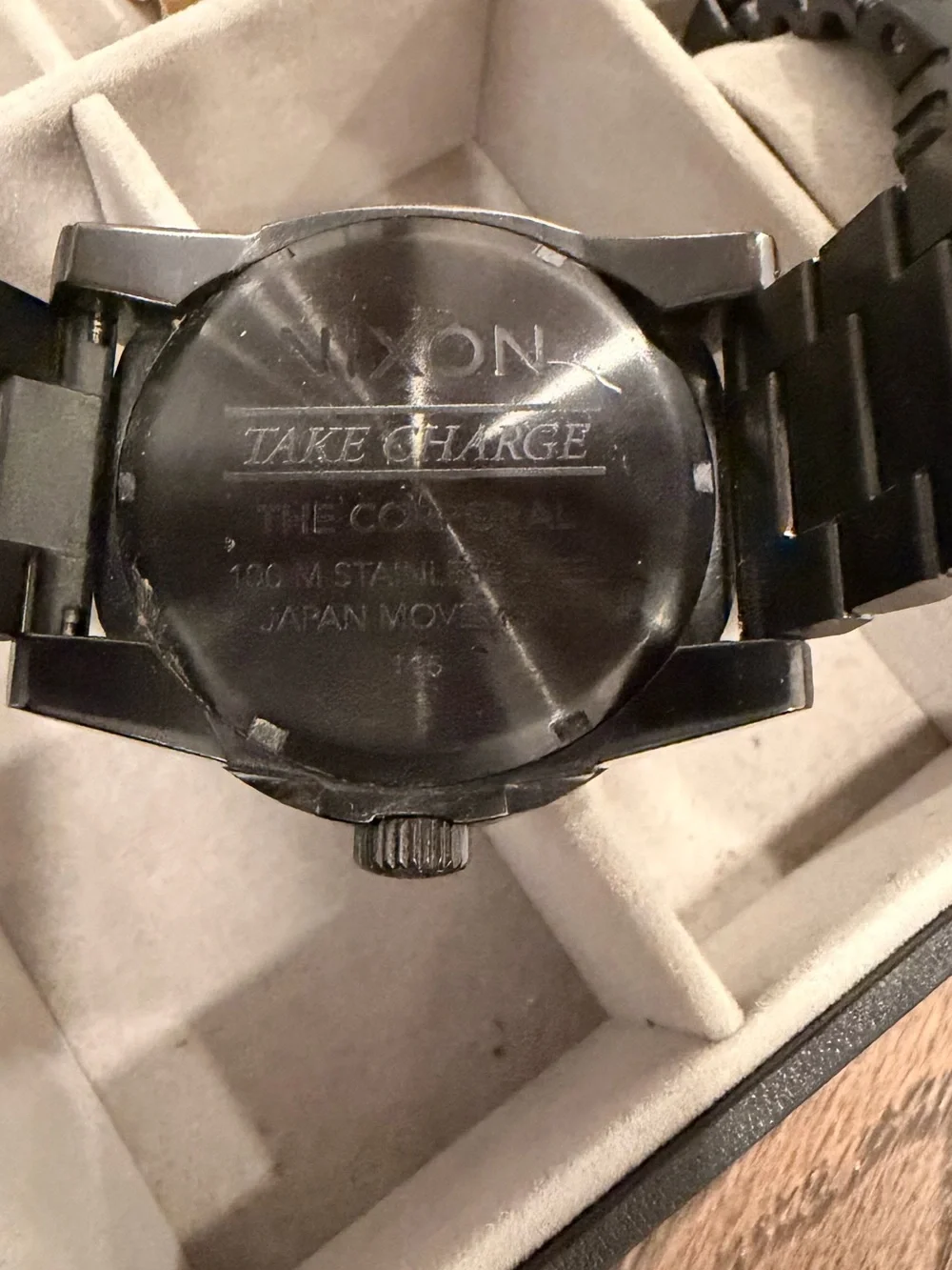 Nixon Men's Black Dial Gunmetal Bracelet Watch